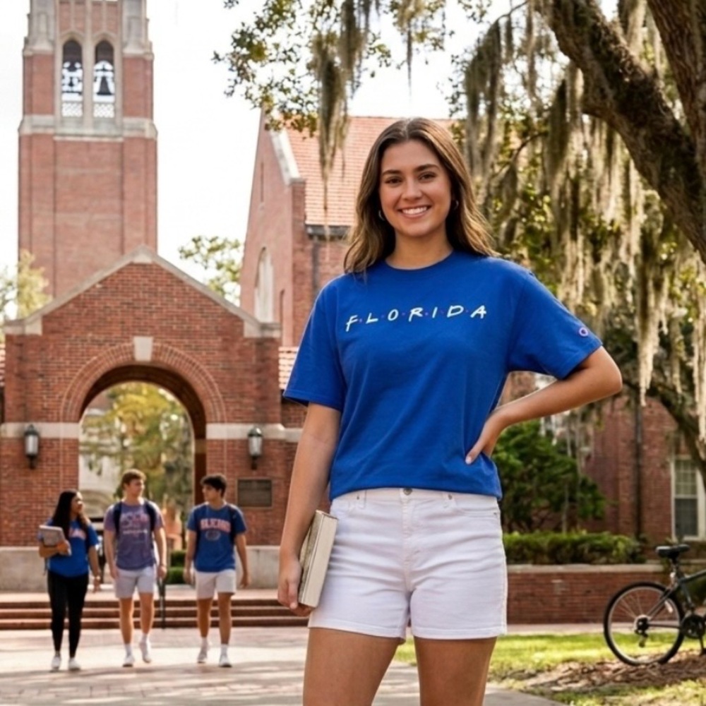 UF FL Gators Adult T Shirt M Blue